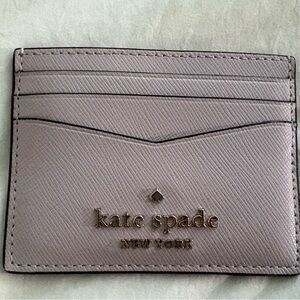 Kate Spade Card Holder Wallet Lilac Light Pink Saffiano Leather Slim